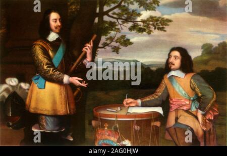 'Charles ich Diktieren Dispatches, um Sir Edward Walker', c 1650 (1944). Porträt von König Charles I (1600-1649) und seinem Staatssekretär Sir Edward Walker (1612-1677) Während des Englischen Bürgerkriegs. Malerei in der National Portrait Gallery, London. Von "Schlachtfelder in Großbritannien", die von C. V. Wedgwood. [Collins, London, 1944] Stockfoto