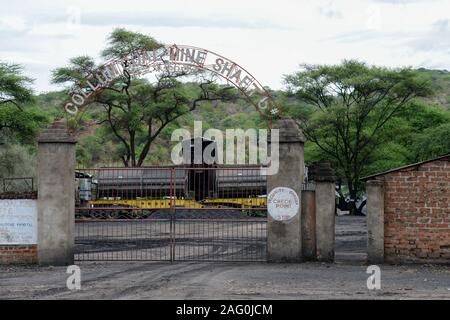 Sambia, Sinazese, Spalte Coal Mine Welle 6, die U-Bahn ist von chinesischen Unternehmen, die abgebaute Steinkohle ist für Zementwerke, Kraftwerke und Kupfer Schmelzgerät in Sambia und der Demokratischen Republik Kongo verwendet Stockfoto