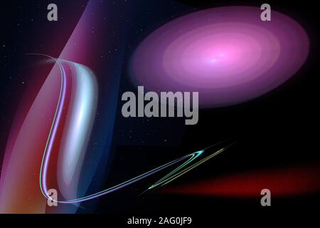 Fraktal Bild: Fancy abstrakte Zeichnung, schwarzen Hintergrund. Stockfoto