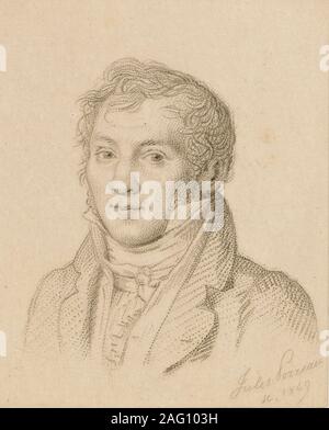 Portrait der Geiger und Komponist Louis-Luc Loiseau de Persuis (1769-1819), 1849. Private Sammlung. Stockfoto