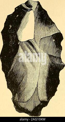 . Sechster Jahresbericht der United States Geological Survey der Territorien, die Teile von Montana, Idaho, Wyoming und Montana: ein Bericht über die Fortschritte der Erkundungen für das Jahr 1872. Abgesplitterte Stein, von grauem Feuerstein oder Jasper, natürliche Si/. e. Gefunden mitdem vor. Platte 12 Abb. 10. Abb. 11.. Stockfoto