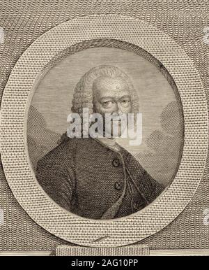 Porträt von Georg Philipp Telemann (1681-1767). Private Sammlung. Stockfoto