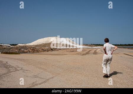Frankreich, Camargue, Arles, Aigues Mortes Saline an der Mündung der Rhône Stockfoto
