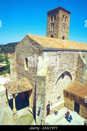 Santa Maria del Castillo Kirche, Ansicht von oben. Buitrago de Lozoya, Provinz Madrid, Spanien. Stockfoto