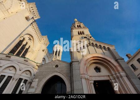 Lyon, Frankreich, Europa, 6. Dezember 2019, Blick auf die Basilika Notre Dame De Fourviere Stockfoto