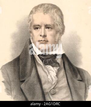 WALTER SCOTT (1771-1832) Schottischer historische Schriftsteller im Jahr 1822 Stockfoto