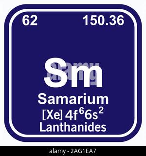 Samarium Periodic Table of the Elements Vector Illustration eps 10 Stock Vektor