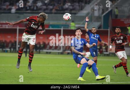 Von Flamengo Bruno Henrique Kerben das zweite Tor bei der FIFA Club Wm Finale von der Khalifa International Stadium, Doha. Stockfoto