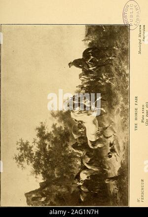 . Die Niederlande Galerien: eine Geschichte der Niederländischen Schule der Malerei, beleuchtet und durch kritische Beschreibungen der großen Gemälde gezeigt in den vielen Galerien. Kap, das Maultier - Treiber, der surpassedby Eine gründlich Holländische Landschaft mit Vieh byAelbert Cuyp, während Sie mit dieser nächsten hängt Wouwer-mans die Reitschule, von gleicher nationalfeeling. Das Talent von Gerard Dou ist jetzt Seenin ein kleines Fenster mit den Porträts der Pieter vander Werff, Bürgermeister von Leyden und von hiswife. Das harmonische Ensemble und bewundernswerte De-tail charakteristisch sind, obwohl die allgemeine effectsuffers Stockfoto