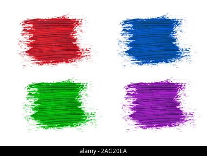 Ausstriche für Farbe auf weißem Hintergrund. Stockfoto