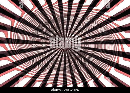Eine abstrakte psychedelischen Wellig sunburst Hintergrundbild. Stockfoto