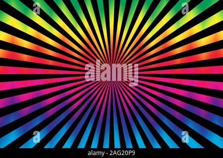 Eine abstrakte Sunburst tie dye Hintergrundbild. Stockfoto