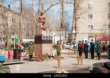 Treffen der Retter auf Unfall auf KKW Tschernobyl Stockfoto