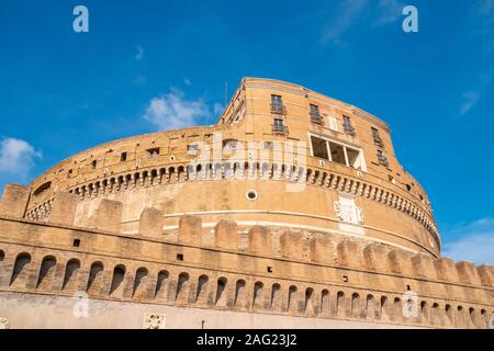 Castel Sant'Angelo in Rom, an den Ufern des Tiber in der Nähe der Bogenbrücke. Reisen. Stockfoto