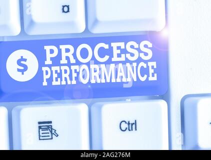 Schreiben Hinweis Übersicht Prozess Perforanalysisce. Business Konzept für Maß dafür, wie effizient oder effektiv ein Prozess Stockfoto