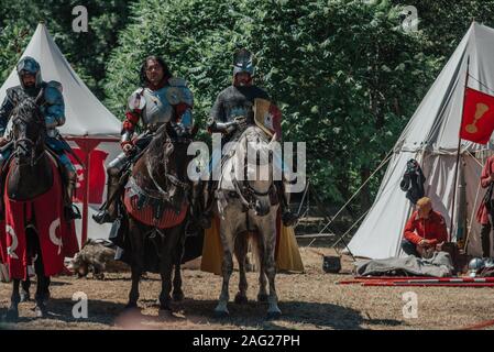 07/07/2018 Wojnowice, Polen, Turnier, Ritter' Match auf dem Schlachtfeld Stockfoto