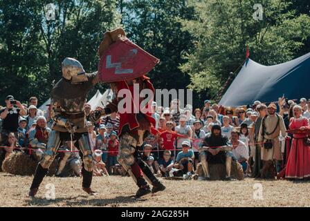 07/07/2018 Wojnowice, Polen, Turnier, Ritter' Match auf dem Schlachtfeld Stockfoto