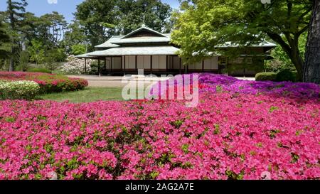 Tokio, Japan - April, 10, 2018: Morgen geschossen von das Teehaus im Imperial Palace in Tokio Stockfoto