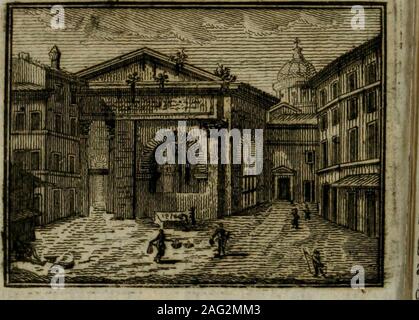 . Il mercurio Errante delle grandezze di Roma: tanto Antiche, che Moderne. San Michele Arcangelo unser Altacmaggiore fi vuole del Cavalier dArpino • Il San Lorenzo con Ich dut Quadri alla portaièlla. Chiefa fonò di G. iovan Battuta Bru*; Hi: La Cappella di S. Andrea, fu r dipintalannccenzo ccon. allievo del Caracci 3 a tavola aeìPAitare rappreientaueS. Eine-frea credefi del Vaiari.. La fuddetta Com-pagnia ha qui contiguo il tuo Oratorium, inui Il quadro dellAltare, è di Giufèppe ? ìhezzi; tre altri Quadri fono di Lazzaro, • Aldi, e aufgrund dun Fiammingo - Contigue a quella Chiefa fi oflfervano, al-une Verti Stockfoto