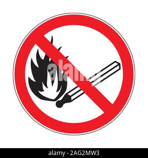 Keine offene Flamme Zeichen Stockfoto