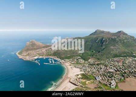 Hout Bay (Kapstadt, Südafrika) Luftbild Aufnahme aus einem Hubschrauber Stockfoto