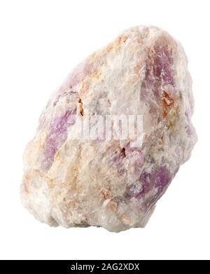 Uncut, raw Violett amethyst (Citrin) in Quarz Matrix aus Brasilien embedded isoliert auf weißem Hintergrund Stockfoto