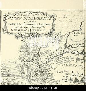. Die Sitze der Mächtigen, in den Memoiren des Kapitäns Robert Moray, irgendwann ein Offizier in der Virginia Regiment, und danach von Amherst's Regiment. o Feed der Britischen Camps mit Männern andmunitions. Es waren keine französischen Schiffe in Sicht - onlytwo alte Schiffsrümpfe mit Gewehren in der Mündung des St. CharlesRiver, die Straße zum Palast Tor zu schützen - das ist, thegate an der Intendance. Es lag alles vor mir, die Investition von Quebec, für die ich sieben lange Jahre gebetet und gewartet hatte. Alle auf einmal, auf eine Ruhepause in den Kämpfen, die gedauert hatte, vierundzwanzig Stunden, die schweren Batterien aus dem Levisshore Stockfoto