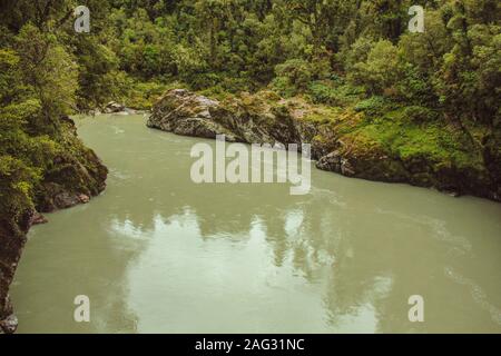 Hokitika Gorge an einem regnerischen Tag, in der Nähe von Hokitika, Südinsel, Neuseeland Stockfoto