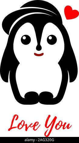 Isolierte Vektor pinguin Logo. Winter Abbildung. Tiere Symbol. Stock Vektor