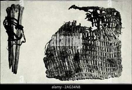 . Ohio archäologischen und historischen vierteljährlich. (10) Sonic Ohio Höhlen und Abris 11 Knochen des Hirsches. Diese Tasche wurde in enger Prox gefunden - imity zu den teilweise verbrannt Skelett Lager die Weste - wie Kleid und kann hinterlegt wurden mit andlater durch Nagetiere verschoben. Die Form und charactersuggest, dass es am Gürtel getragen wurde. Die Weste - wie Kleid, oben erwähnt, ist inFig gezeigt. 4. Es ist fragmentarisch, Teile in de-stroyed durch das Feuer, entweder versehentlich oder absichtlich, die. Abbildung 5. Beutel oder Tasche und Knochen Ahlen gefunden mit einer Beerdigung in Echo Höhle. Ein Teil der Th verbraucht Stockfoto