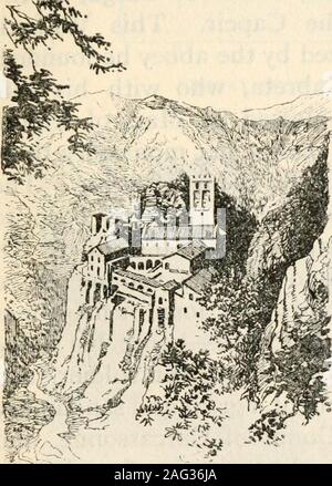 . Reisen in die Pyrenäen: Andorra und der Küste von Barcelona nach Carcassonne. soir, mit einem Kristall Gefäß für die heilige Hostie. Kapitel III ST. MARTIN DU CANIGOU; DAS LEBEN - GESCHICHTE DER ACATALAN ABTEI Die Anfänge Der Abbeyof St. Martin der Canigoudate zurück zu den frühesten Jahre des elften Jahrhunderts; und trotz der Unbeständigkeit und dis-Aster und das Ausbleiben von so greata Raum der Zeit, es an diesem Tag eine wunderbare survivesto recordof seine Herkunft und das Schicksal thatbefell während des interveningcenturies. Unter den fadedarchives von Villefranche, thattownlet des Vaubans durch die Stockfoto