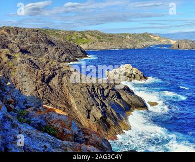 Schöne Landschaft des Parc Natural del Cap de Creus - Recó de Tudela - Alt Empordà in Spanien Stockfoto