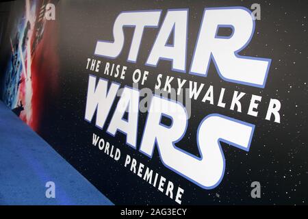 Los Angeles, USA. 16 Dez, 2019. Atmosphäre 12/16/2019 "Star Wars: Der Aufstieg von Skywalker" Premiere auf der Dolby Theatre in Hollywood, CA Credit: Cronos/Alamy Leben Nachrichten gehalten Stockfoto