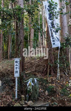 Akutai Matsuri - Fluchen Festival - Japan feiert die jährliche Akutai Matsuri am Mt. Atago's Peak in Ibaraki. Das Festival ist als "Der Fluch F bekannt Stockfoto