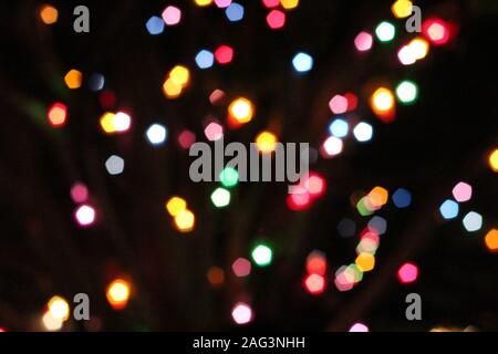 Verschwommene bunte Lichter im Disneyland von Hongkong Stockfoto