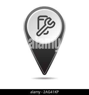 Geolocation Karte pin mobile Icon Reparatur. Vektor Icon mit Schatten. Vector EPS 10. Stock Vektor