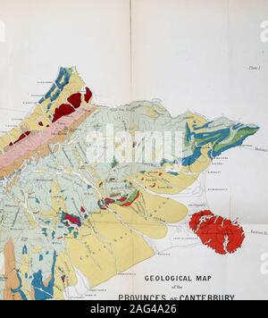 . Geologie der Provinzen Canterbury und Westland, Neuseeland, einen Bericht erstellt, der die Ergebnisse der amtlichen Erkundungen. ,.. ^% fM, Stockfoto