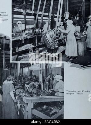 . Frauen in die Produktion von Munition in Kanada. RoughturningtheAdaptor Secondoperation [ ] G p 54. 4,5 UND 8-ZOLL-Shells^n FinishTurningtheAdaptor Abschnitt 4 T]. Threading und ChasingAdaptor Thread D E D G D Pf Abschnitt 4 n 4,5 UND 8-ZOLL-Shells55 m01 ^ Stockfoto