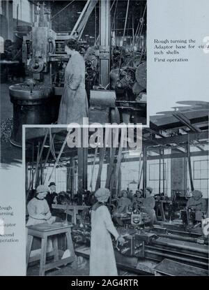 . Frauen in die Produktion von Munition in Kanada. Abschnitt 4, 4.5 und 8 in Tanks 53 1^ungleichmäßig drehenden theAdaptor Basis für eightinch Shells. RoughturningtheAdaptor Secondoperation [ ] G p 54. 4,5 UND 8-ZOLL-Shells^n FinishTurningtheAdaptor Abschnitt 4 T] Stockfoto