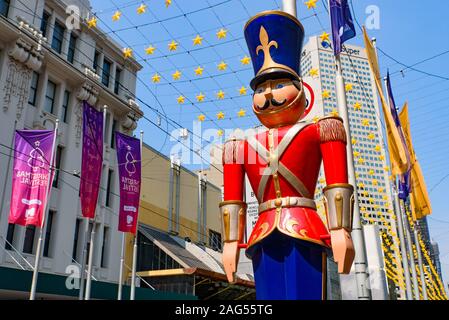 Weihnachtsschmuck an der Bourke Street, Melbourne, Australien Stockfoto