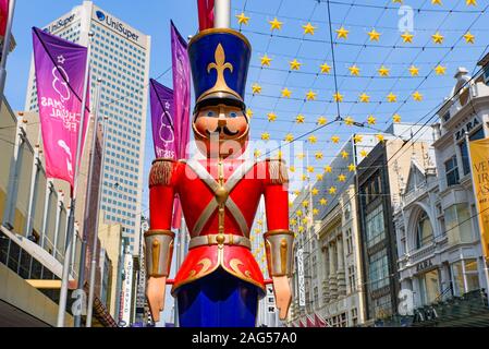 Weihnachtsschmuck an der Bourke Street, Melbourne, Australien Stockfoto