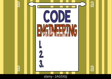 Handschrift Text schreiben Code Engineering. Konzeptionelle Foto Anwendung von Engineering auf die Entwicklung von Software Abstrakt Hintergrund bunt Stockfoto
