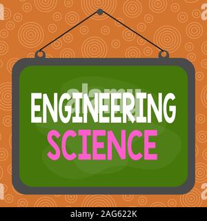 Handschrift Text schreiben Engineering Science. Konzeptionelle Foto befassen sich mit physikalischen und mathematischen Grundlagen der Technik für asymmetrische ungleichmäßig geformte Stockfoto