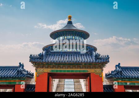 Tempel des Himmels, der traditionellen chinesischen Architektur in Peking, China Stockfoto