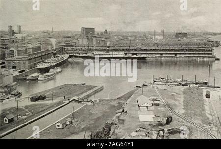 . Alte und neue Montreal mit einer Reihe von vergleichenden Blick illustriert das Wachstum und die Entwicklung der größeren Stadt. fX. ^ ^-^. fc ^j? Stockfoto