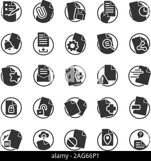 Dokument solid Symbol gesetzt. Vektor und Illustration. Stock Vektor