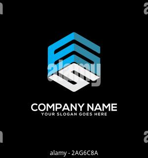 GS schreiben Logo Designs, ursprüngliche Name logo Vektor Stock Vektor