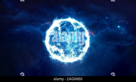 Abstrakte 3D Rendering Illustration eines blauen kleinen Stern, Hal Stockfoto