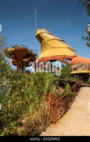 Äthiopien, Amhara, Lalibela, Garten von Ben Abeba, gemeinsame Schotten/Äthiopischen besessen Hilltop Restaurant Stockfoto