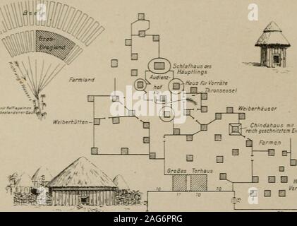 . Mit Revell und Palette durch Kamerun: Tagebuchaufzeichnungen und Bilder. t) oder geuersgefal) r, masbei Ben mit © ras bebedten § ütten ber (Eingeborenen oou Gan 3 = fonberem 2 Bert ift. Das trodene © ras ber Däd) er unb bie gän 3 Ltd) 8 SDoIlbe&r, Kamerun. 113. Ich und Veiöer? rarshäuser • s:--5-s-L^A.. . . .. w. Stockfoto